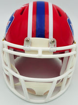 Bruce Smith Autographed Buffalo Bills Red Throwback 1987-2001 Speed Mini Helmet Beckett BAS Witness Stock #233777