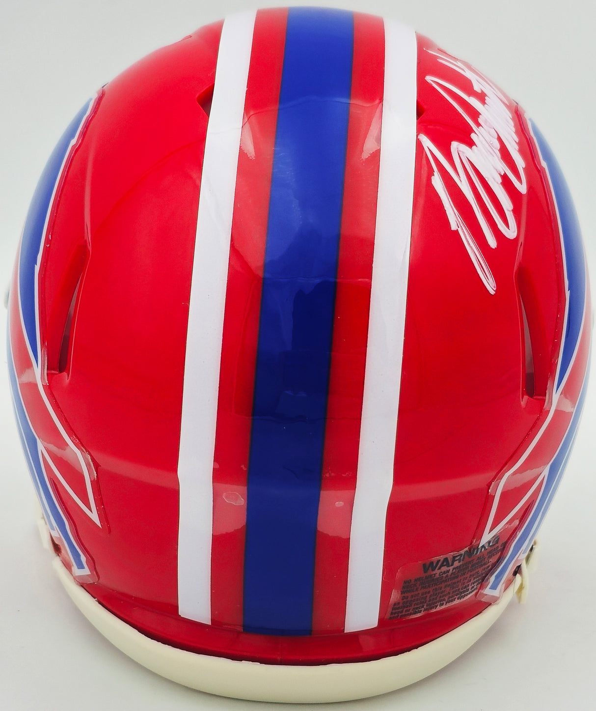 Bruce Smith Autographed Buffalo Bills Red Throwback 1987-2001 Speed Mini Helmet Beckett BAS Witness Stock #233777