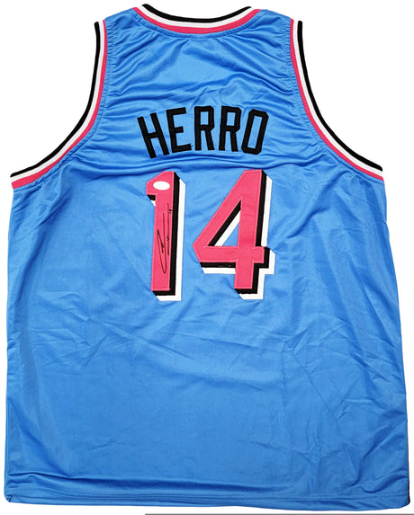 Miami Heat Tyler Herro Autographed Blue Jersey JSA Stock #207950