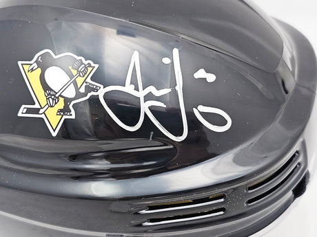 Jaromir Jagr Autographed Pittsburgh Penguins Black Mini Helmet Beckett BAS Witness Stock #219045