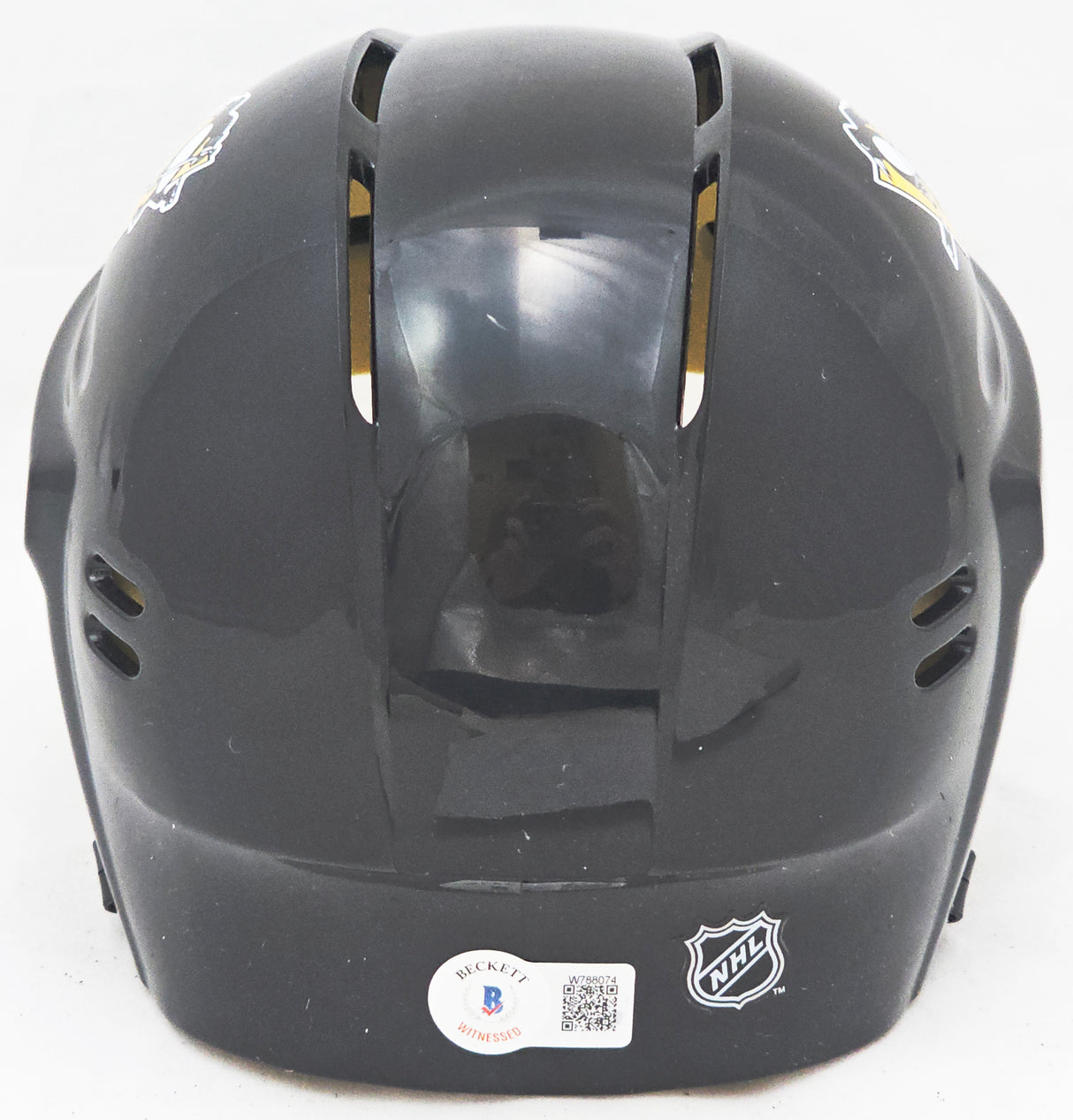 Jaromir Jagr Autographed Pittsburgh Penguins Black Mini Helmet Beckett BAS Witness Stock #219045