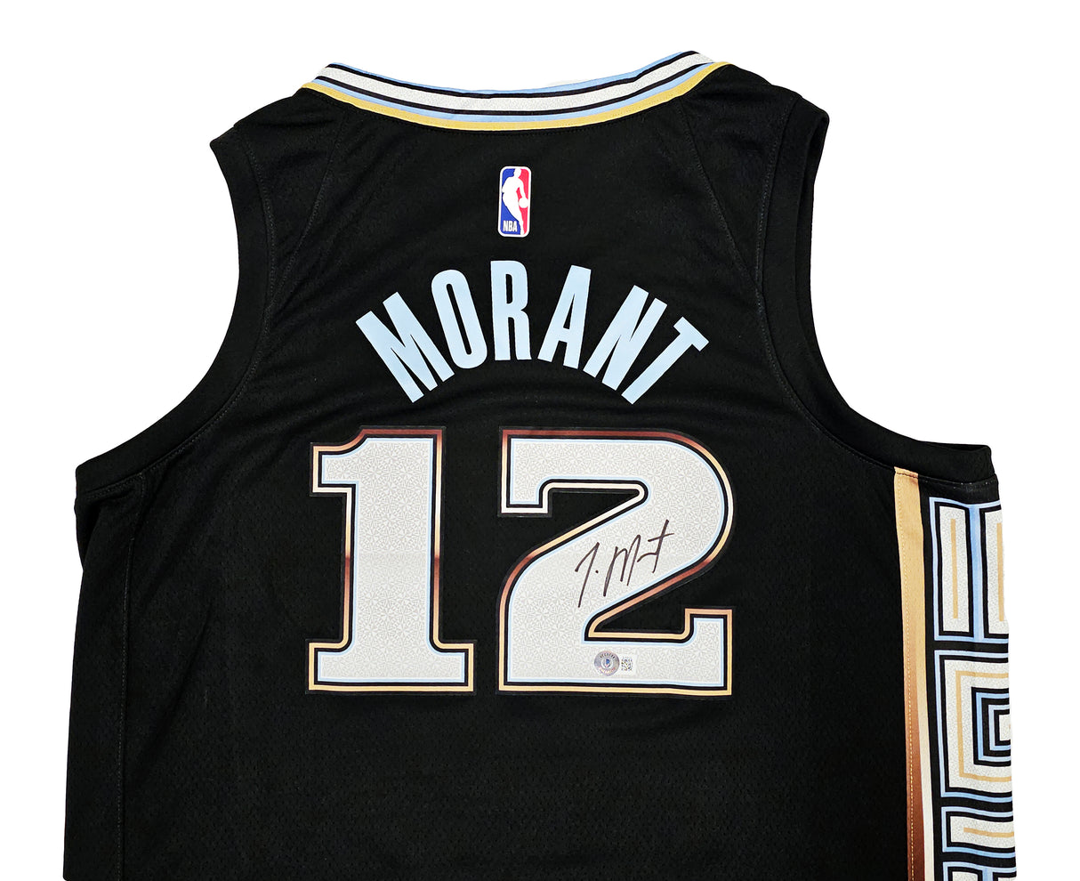 Memphis Grizzlies Ja Morant Autographed Black Nike City Edition Swingman Jersey Size 52 Beckett BAS QR Stock #218586