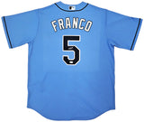 Tampa Bay Rays Wander Franco Autographed Blue Nike Jersey Size L JSA Stock #218685