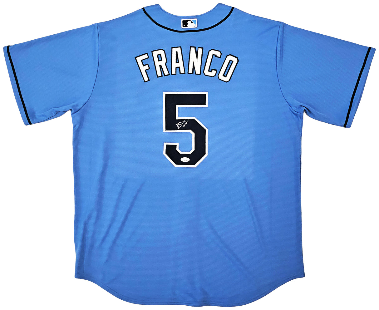 Tampa Bay Rays Wander Franco Autographed Blue Nike Jersey Size XL JSA Stock #218684