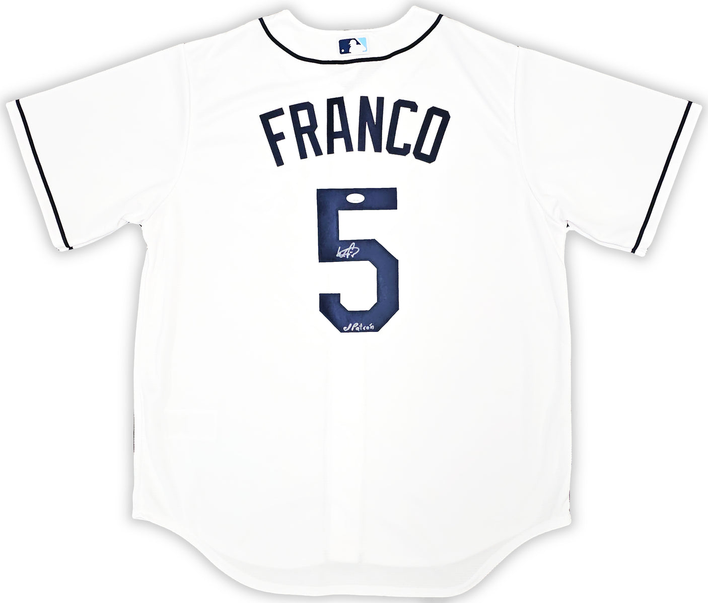 Tampa Bay Rays Wander Franco Autographed White Nike Jersey Size L "El Patron" JSA Stock #218682