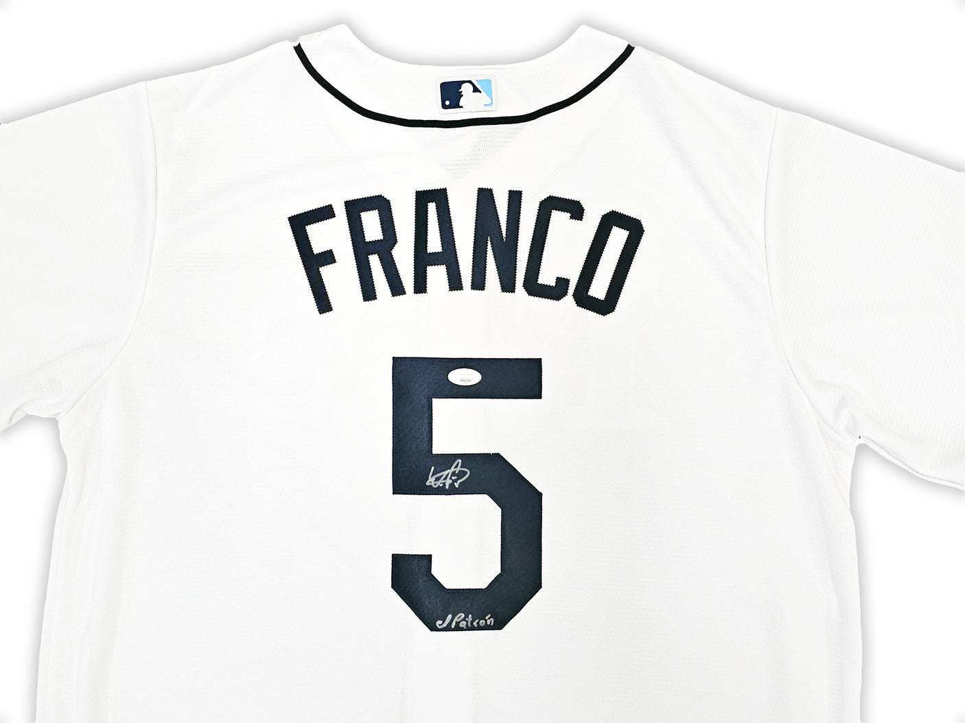 Tampa Bay Rays Wander Franco Autographed White Nike Jersey Size L "El Patron" JSA Stock #218682