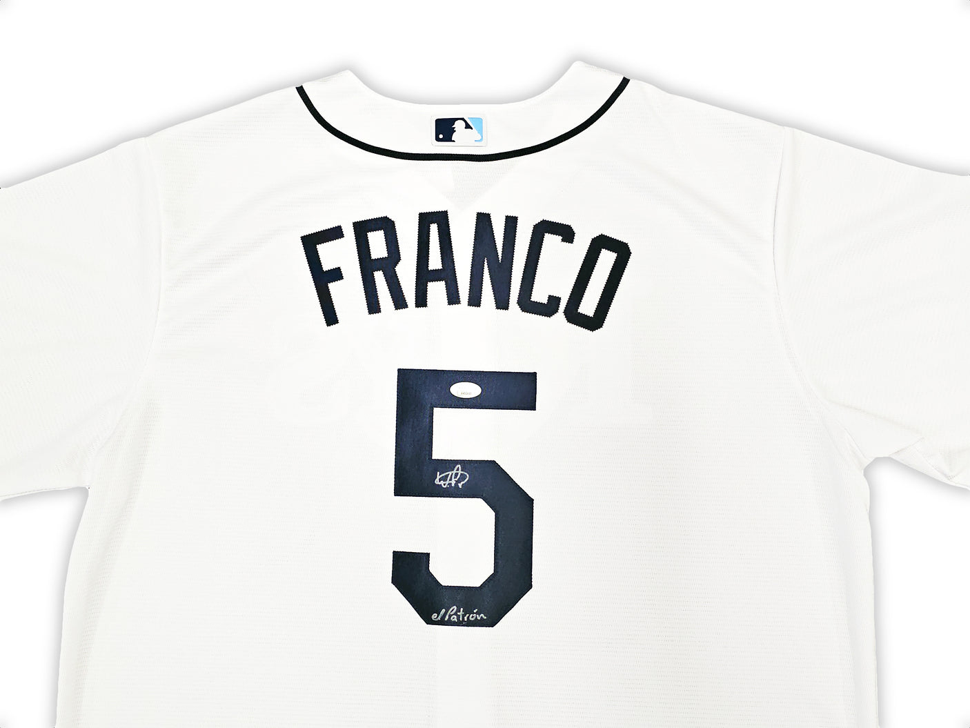 Tampa Bay Rays Wander Franco Autographed White Nike Jersey Size XL "El Patron" JSA Stock #218681