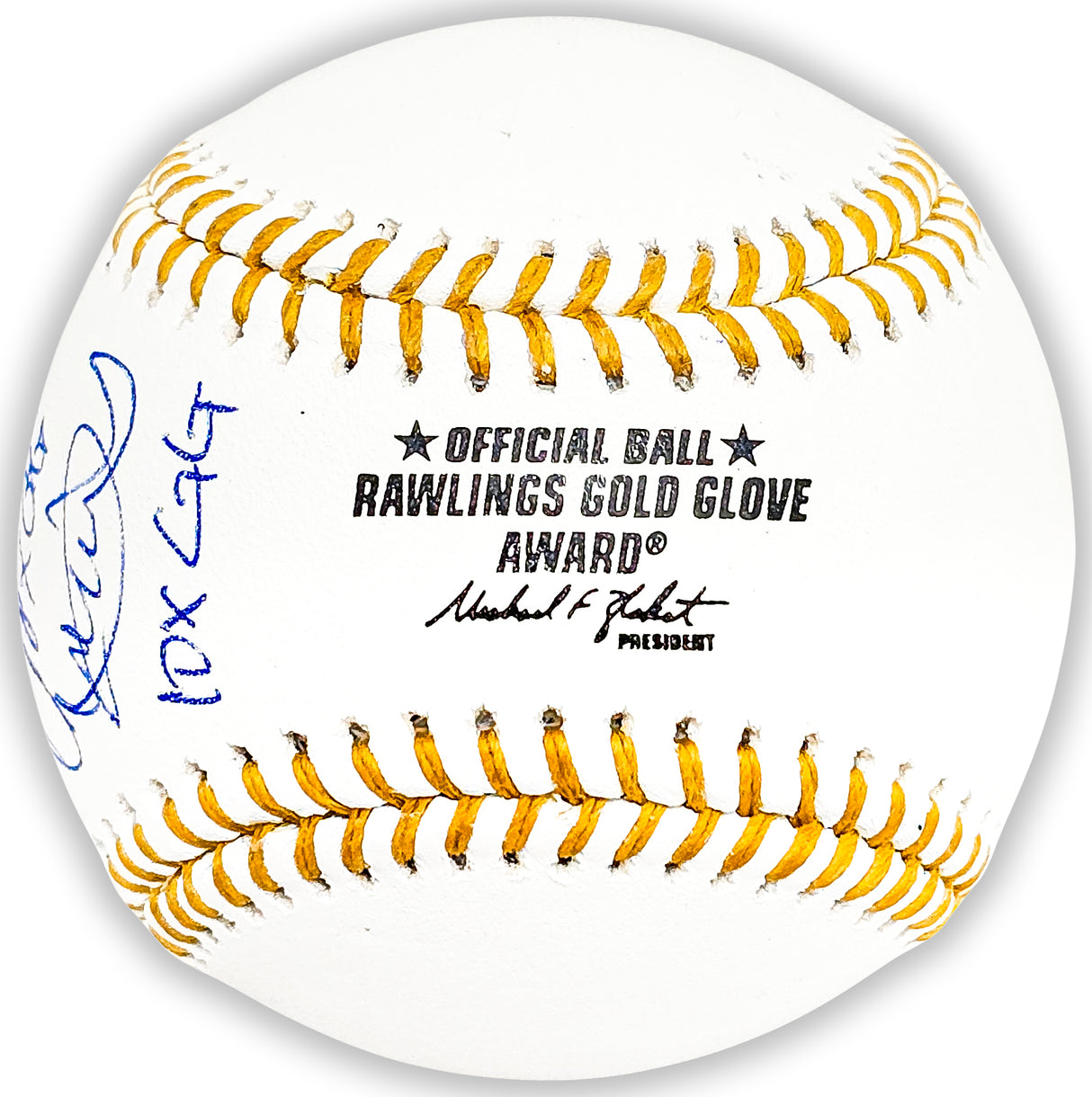 Ken Griffey Jr. & Ichiro Suzuki Autographed Official Gold Glove Logo MLB Baseball Seattle Mariners "10x GG" Beckett BAS Witness Stock #220217