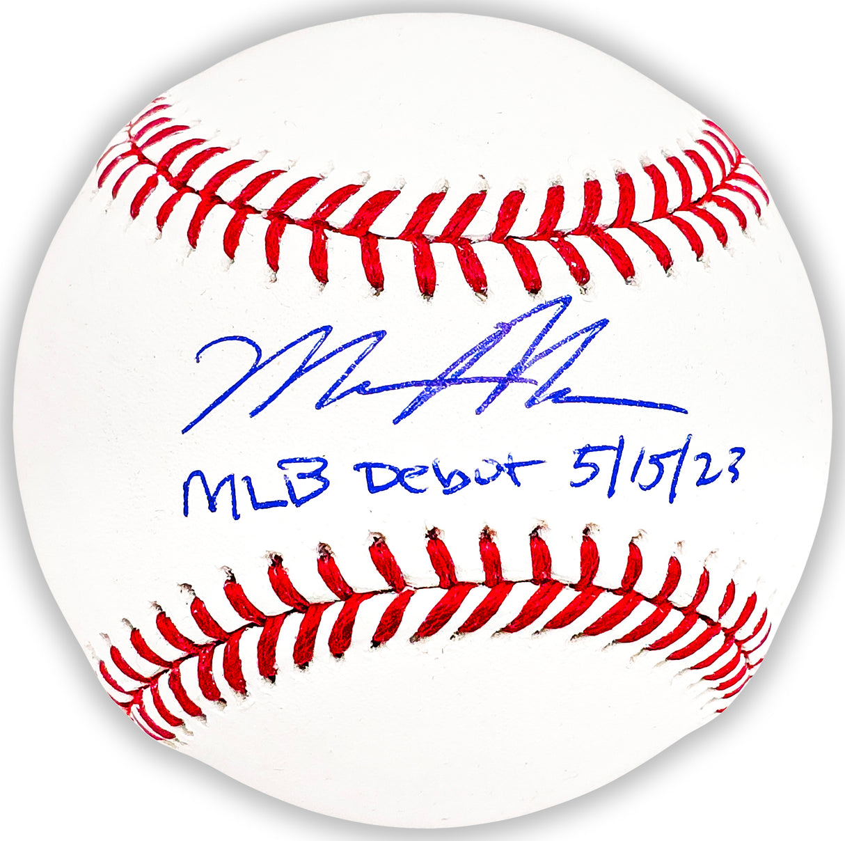 Matt McLain Autographed Official MLB Baseball Cincinnati Reds "MLB Debut 5/15/23" Beckett BAS Witness Stock #220359