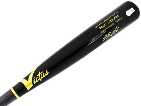 Matt McLain Autographed Black Victus Player Model Bat Cincinnati Reds Beckett BAS Witness Stock #220223