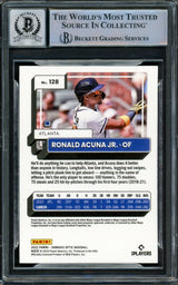 Ronald Acuna Jr. Autographed 2022 Donruss Optic Card #128 Atlanta Braves Auto Grade Gem Mint 10 Beckett BAS #15859410