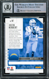 Justin Herbert Autographed 2020 Panini Absolute Rookie Card #167 Los Angeles Chargers Auto Grade Gem Mint 10 "2020 NFL OROY" Beckett BAS #15860011