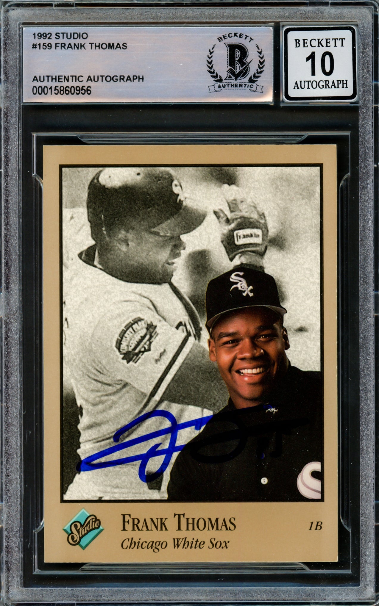 Frank Thomas Autographed 1992 Donruss Studio Card #159 Chicago White Sox Auto Grade Gem Mint 10 Beckett BAS #15860956