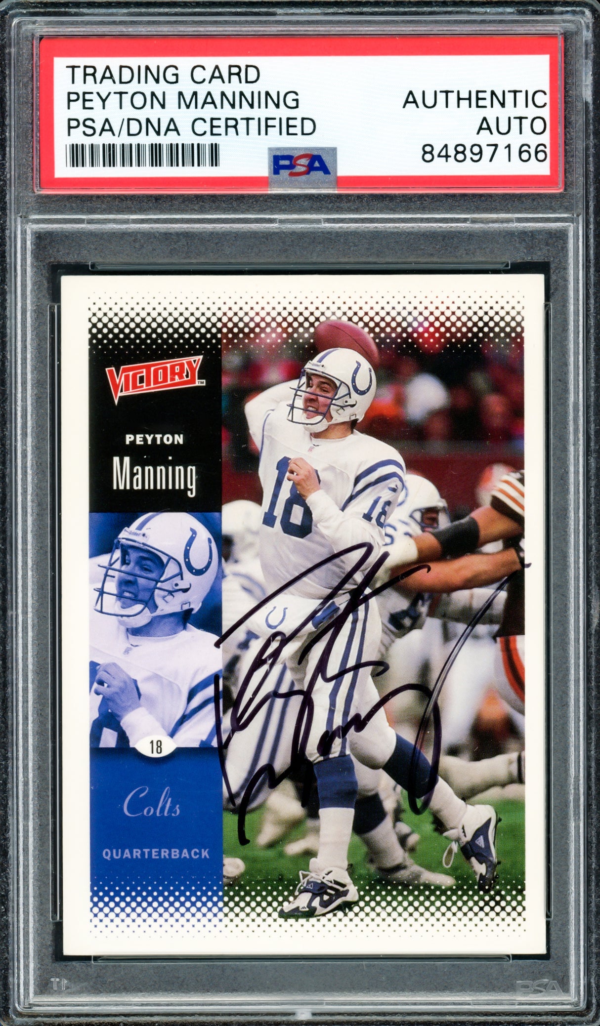 Peyton Manning Autographed 2000 Upper Deck Victory Card #76 Indianapolis Colts PSA/DNA #84897166