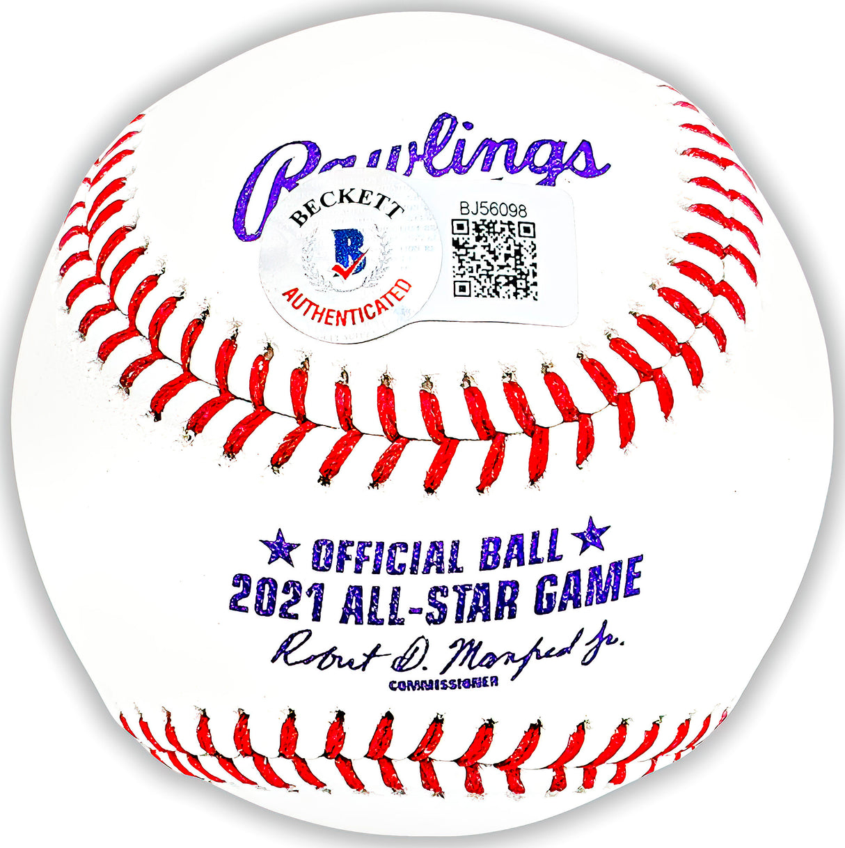 Mookie Betts Autographed Official 2021 All Star Game Logo MLB Game Baseball Los Angeles Dodgers Beckett BAS QR Stock #218699