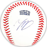 Mookie Betts Autographed Official 2018 World Series Logo MLB Baseball Boston Red Sox Beckett BAS QR Stock #218701