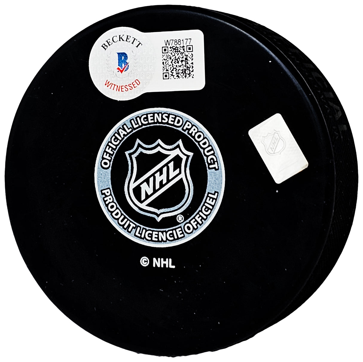 Jaromir Jagr Autographed Official Pittsburgh Penguins Logo Hockey Puck Beckett BAS Witness Stock #219041