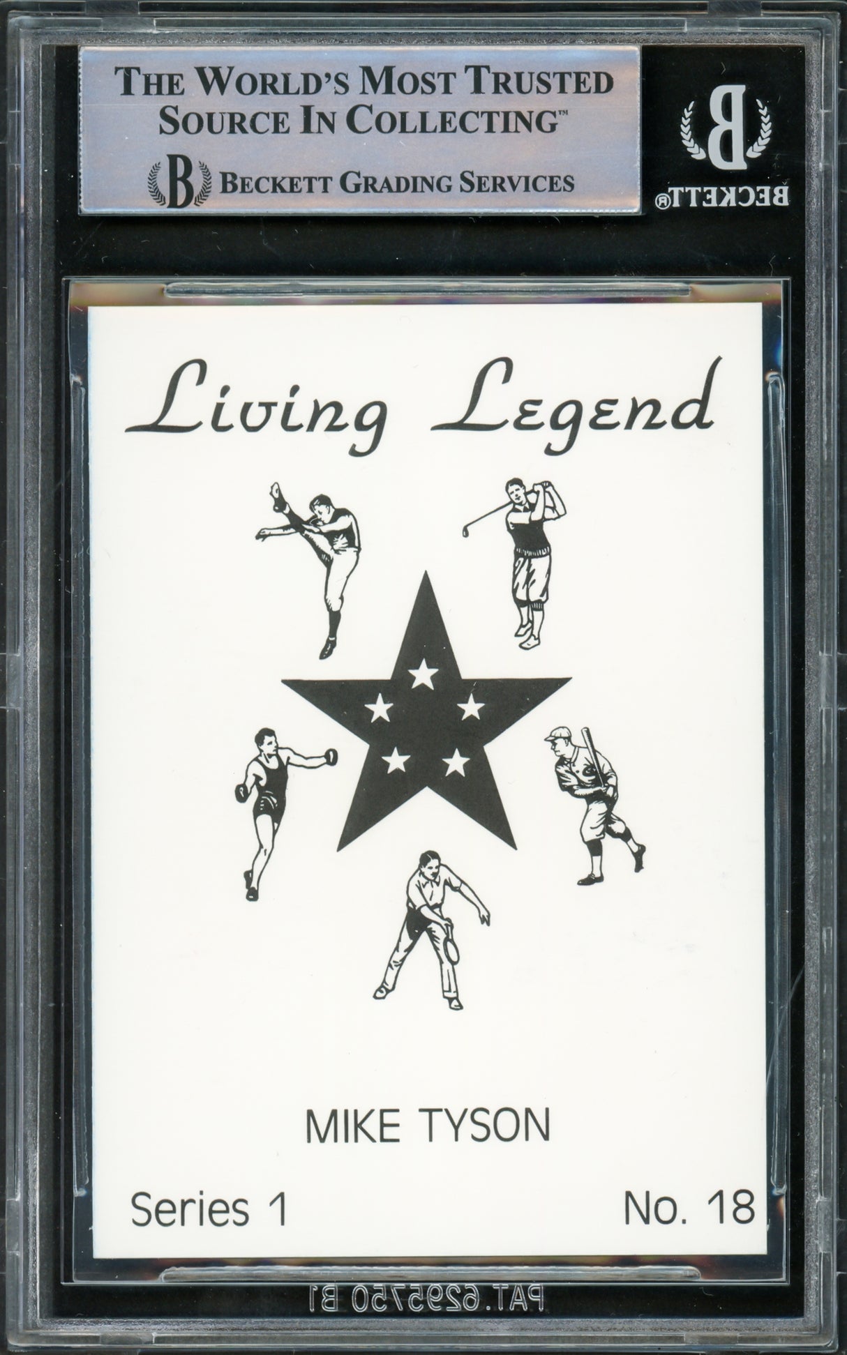 Mike Tyson Autographed 1990 Living Legends Blue Card #18 Beckett BAS #15500888