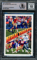 Joe Montana & Jerry Rice Autographed 1991 Upper Deck Card #35 San Francisco 49ers Auto Grade Gem Mint 10 Beckett BAS #14913298