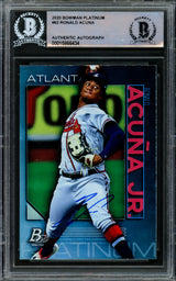 Ronald Acuna Jr. Autographed 2020 Bowman Platinum Card #62 Atlanta Braves Beckett BAS #15866434