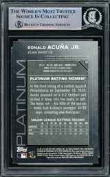 Ronald Acuna Jr. Autographed 2020 Bowman Platinum Card #62 Atlanta Braves Beckett BAS #15866434