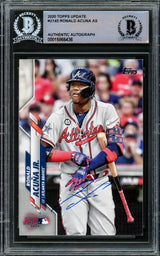 Ronald Acuna Jr. Autographed 2020 Topps Update Card #U-145 Atlanta Braves Beckett BAS #15866436