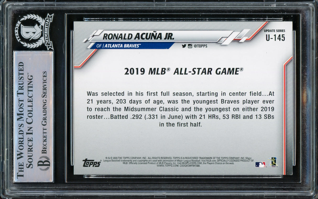 Ronald Acuna Jr. Autographed 2020 Topps Update Card #U-145 Atlanta Braves Beckett BAS #15866436