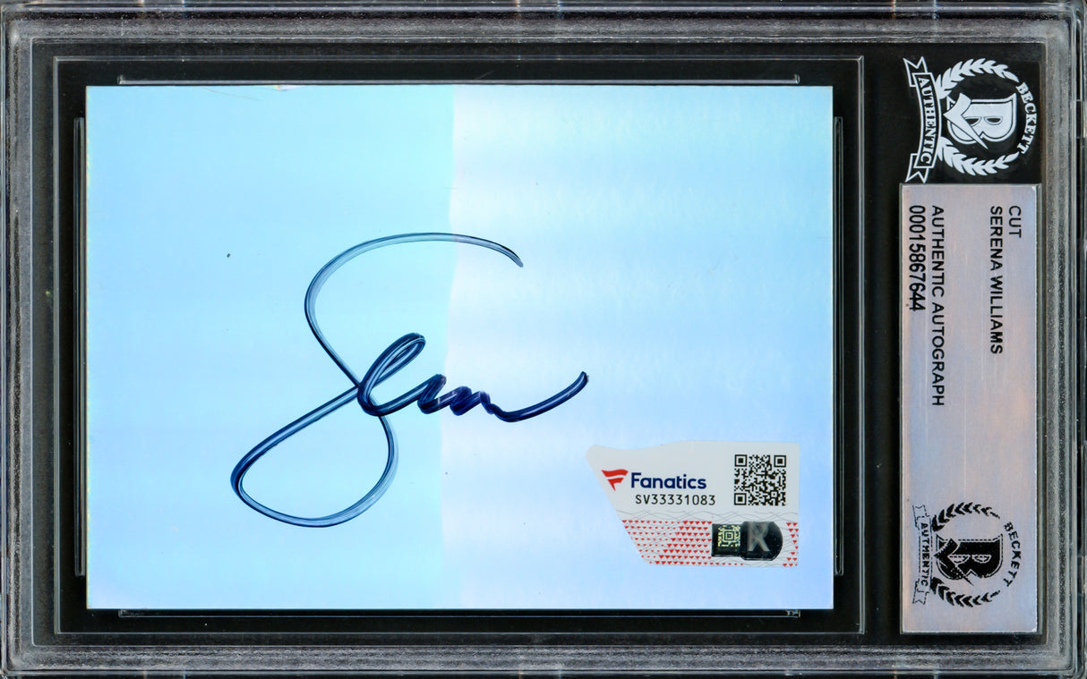 Serena Williams Autographed 2.5x3.5 Cut Signature Holo Foil Beckett BAS #15867644