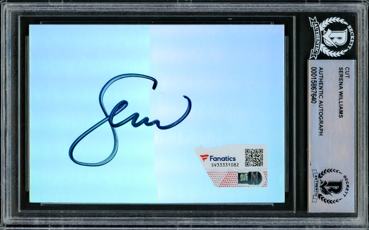 Serena Williams Autographed 2.5x3.5 Cut Signature Holo Foil Beckett BAS #15867640