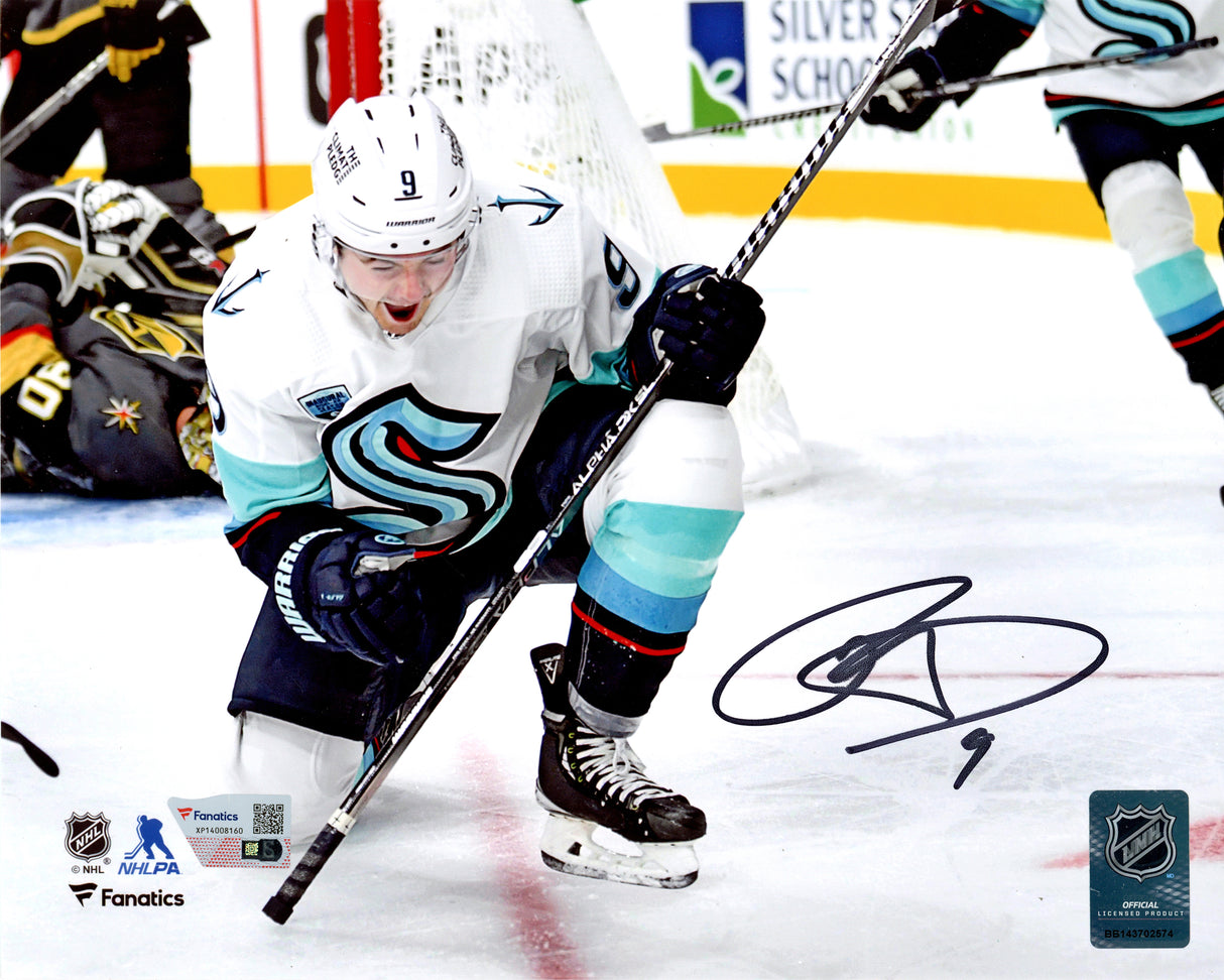 Ryan Donato Autographed 8x10 Photo Seattle Kraken First Franchise Goal Celebration Fanatics Holo #XP14008160