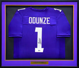 Washington Huskies Rome Odunze Autographed Framed Purple Jersey Beckett BAS Witness Stock #230203