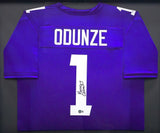 Washington Huskies Rome Odunze Autographed Framed Purple Jersey Beckett BAS Witness Stock #230203