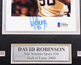 David Robinson Autographed Framed 5.5x8.5 Photo San Antonio Spurs Beckett BAS Stock #230207