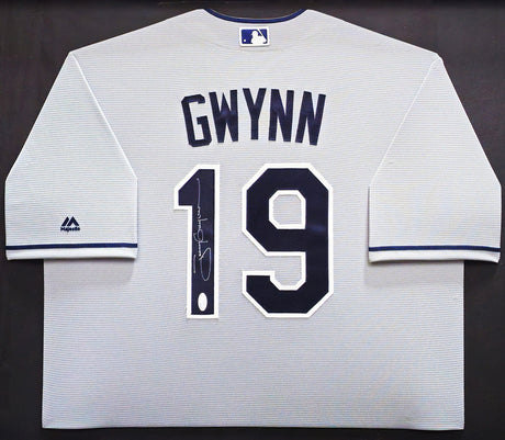 San Diego Padres Tony Gwynn Autographed Framed Grey Jersey JSA #T08752