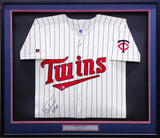 Minnesota Twins Kirby Puckett Autographed Framed White Pinstripes Rawlings Jersey "34" Beckett BAS #AC97629