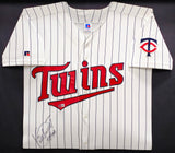 Minnesota Twins Kirby Puckett Autographed Framed White Pinstripes Rawlings Jersey "34" Beckett BAS #AC97629