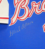 Atlanta Braves Hank Aaron Autographed Framed Blue Authentic Mitchell & Ness Jersey JSA #Y97527