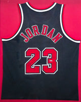 Chicago Bulls Michael Jordan Autographed Framed Black Nike Jersey UDA Holo #BAE60075