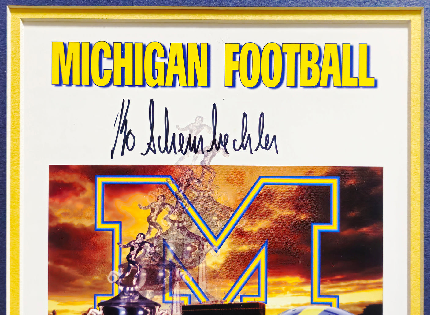 Bo Schembechler Autographed Framed 8x10 Photo Michigan Wolverines Beckett BAS QR #BM04044