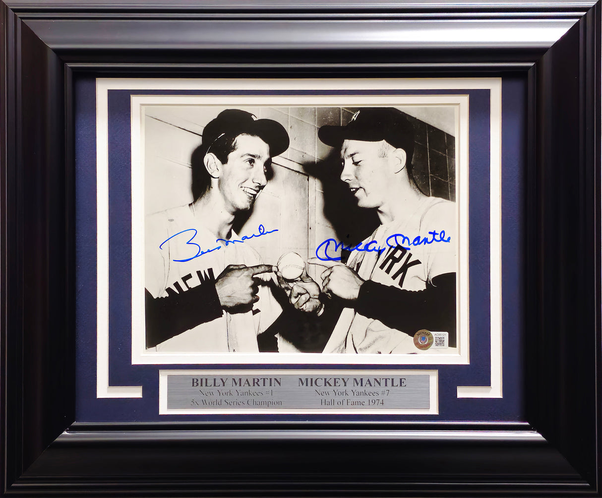 Mickey Mantle & Billy Martin Autographed Framed 8x10 Photo New York Yankees Beckett BAS #AC85121