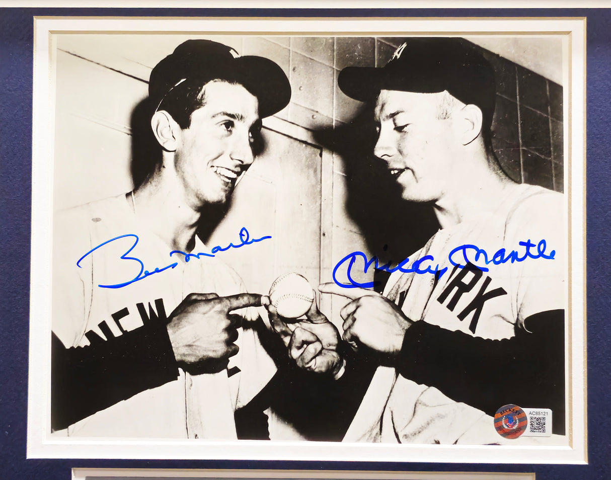 Mickey Mantle & Billy Martin Autographed Framed 8x10 Photo New York Yankees Beckett BAS #AC85121