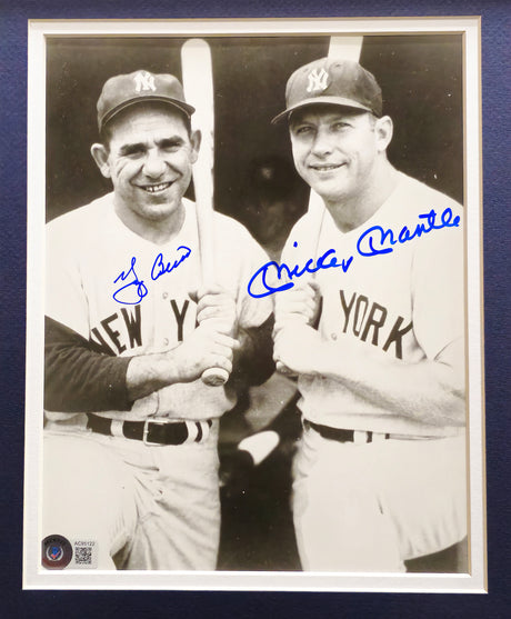 Mickey Mantle & Yogi Berra Autographed Framed 8x10 Photo New York Yankees Beckett BAS #AC85122