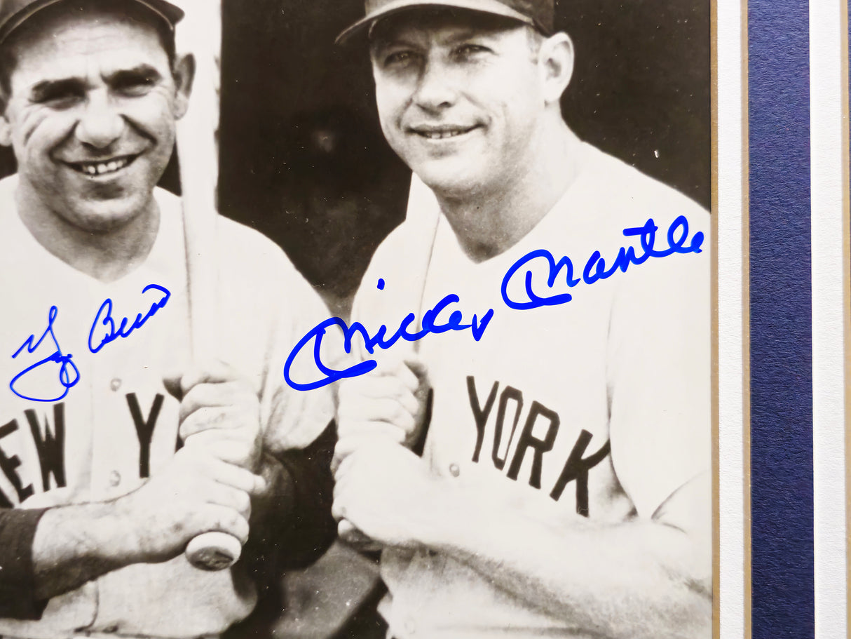 Mickey Mantle & Yogi Berra Autographed Framed 8x10 Photo New York Yankees Beckett BAS #AC85122