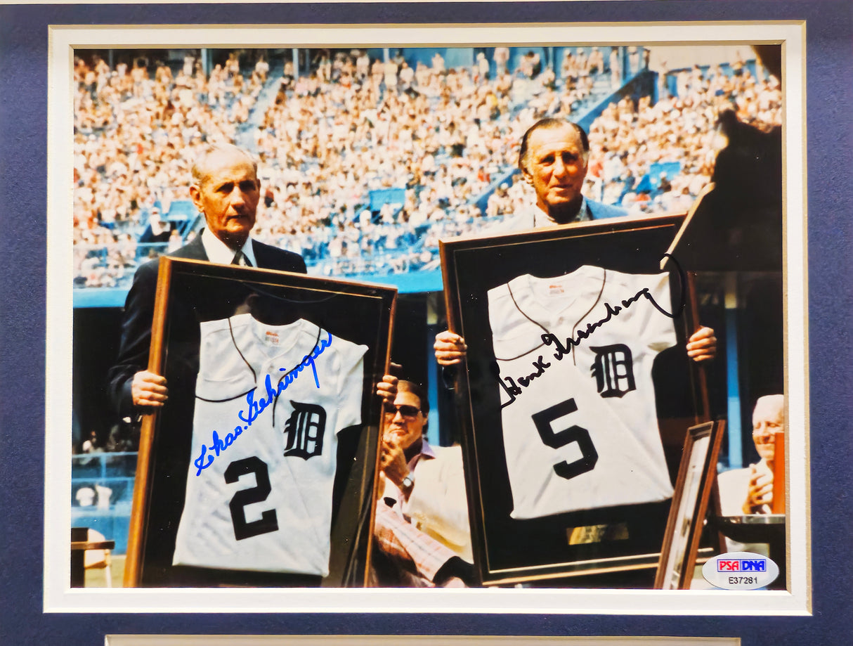 Charles Gehringer & Hank Greenberg Autographed Framed 8x10 Photo Detroit Tigers PSA/DNA #E37281