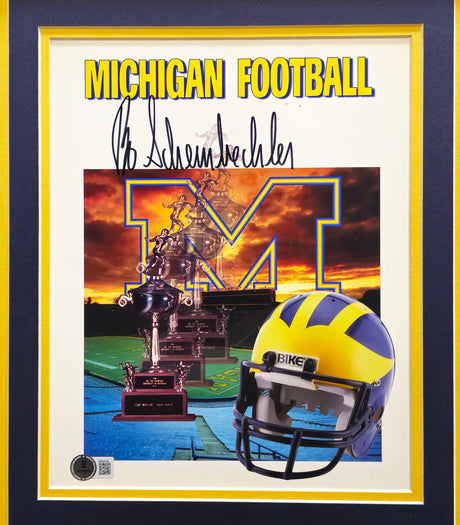 Bo Schembechler Autographed Framed 8x10 Photo Michigan Wolverines Beckett BAS QR #BM04039