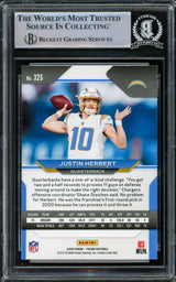 Justin Herbert Autographed 2020 Panini Prizm Rookie Card #325 Los Angeles Chargers "2020 NFL OROY" Beckett BAS Stock #219390