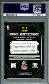 Giannis Antetokounmpo Autographed 2013 Panini Pinnacle Rookie Card #5 Milwaukee Bucks PSA 8 PSA/DNA #61196969