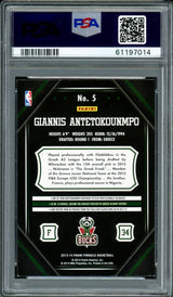 Giannis Antetokounmpo Autographed 2013 Panini Pinnacle Rookie Card #5 Milwaukee Bucks Auto Grade Mint 9 PSA/DNA #61197014