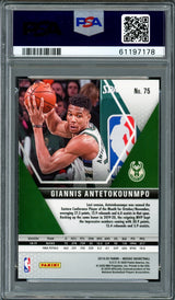 Giannis Antetokounmpo Autographed 2019 Panini Mosaic Card #75 Milwaukee Bucks PSA 9 PSA/DNA Stock #208511