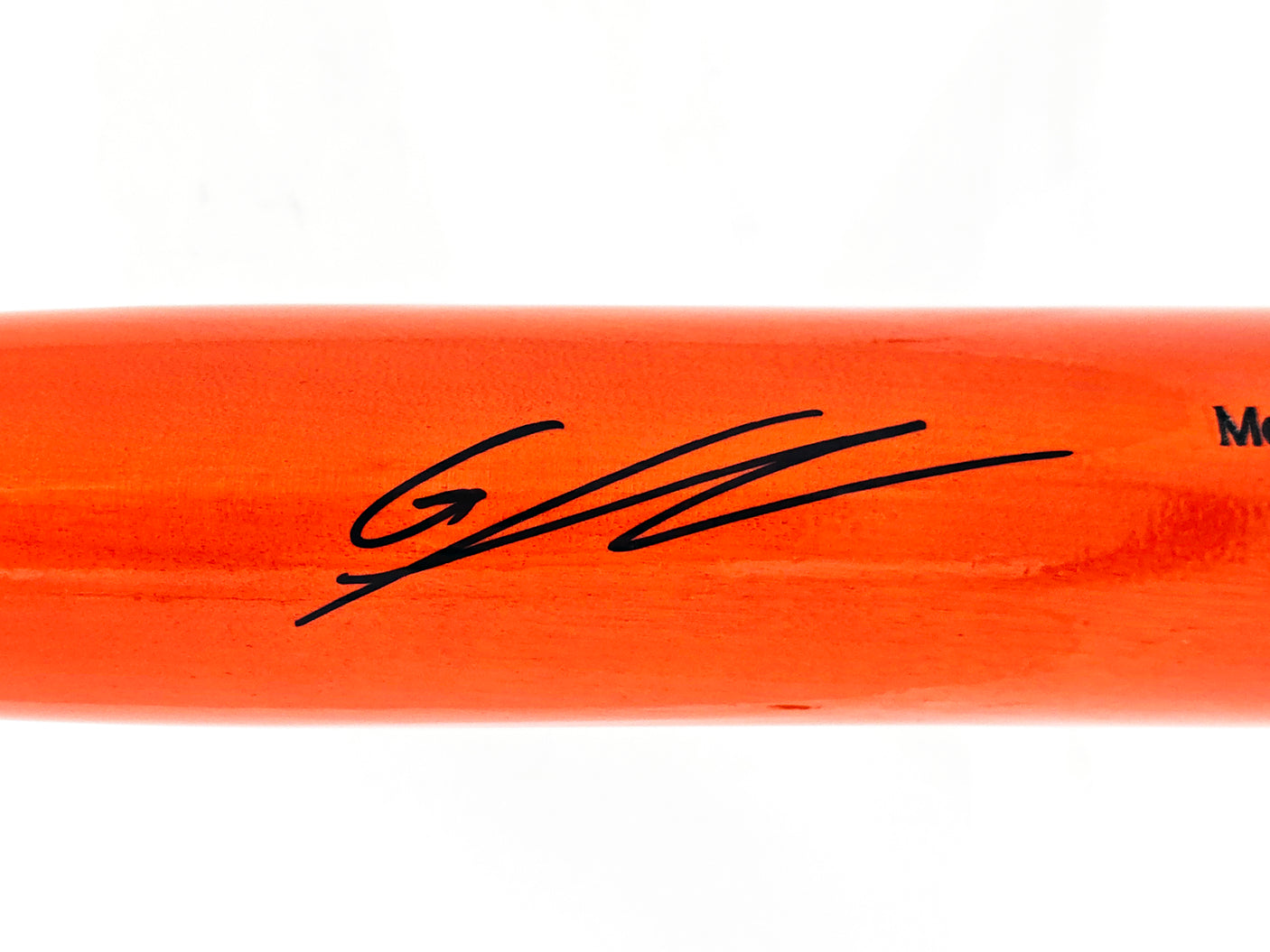 Gunnar Henderson Autographed Orange Chandler Player Model Bat Baltimore Orioles Beckett BAS Witness Stock #220504